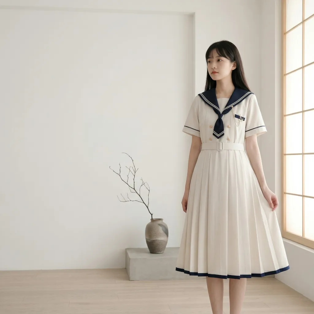 Academic-Style Japanese Uniform Dress — a piece designed for serenity