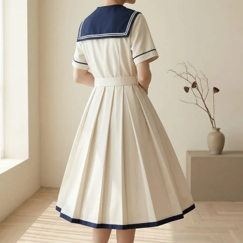 Academic-Style Japanese Uniform Dress — where minimalism meets durability