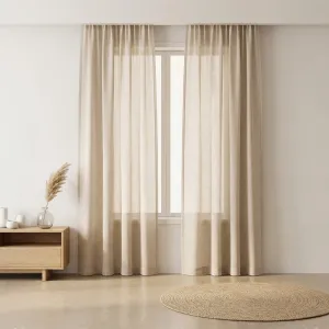 Beige Japanese Sheer Curtain, Natural Light — view 2