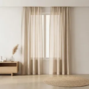 Beige Japanese Sheer Curtain, Natural Light — view 6