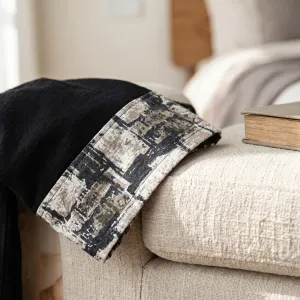 Black Men's Kimono with Abstract-Pattern Borders — view 3