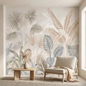 Exotic Japanese Wallpaper in Watercolor Tones — view 1