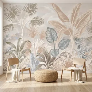 Exotic Japanese Wallpaper in Watercolor Tones — view 2