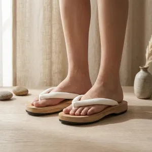 Flat Japanese Geta Sandals with Cushioned Strap — view 1
