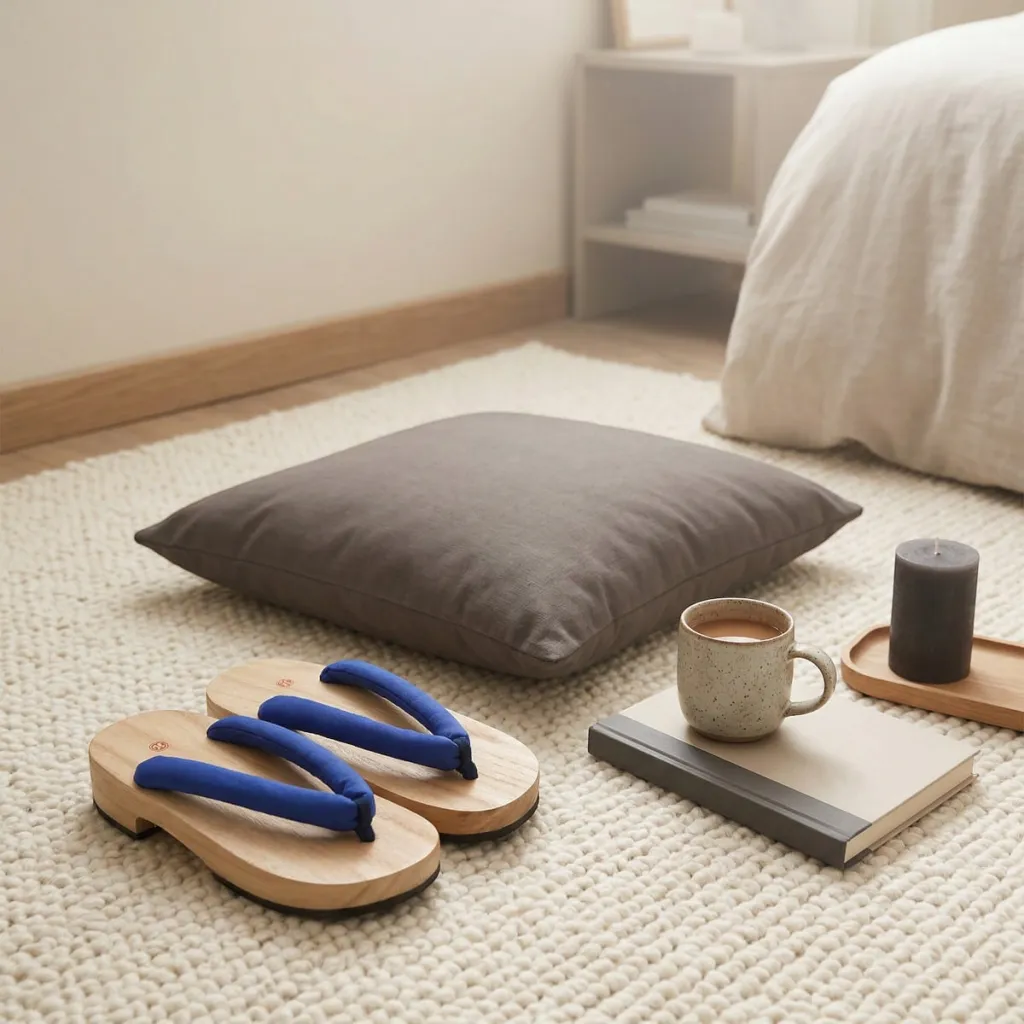 Flat Japanese Geta Sandals with Cushioned Strap — flexible, beautiful styling