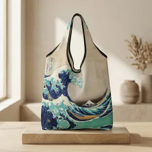 Foldable Japanese Tote Bag, Hokusai Print — view 2