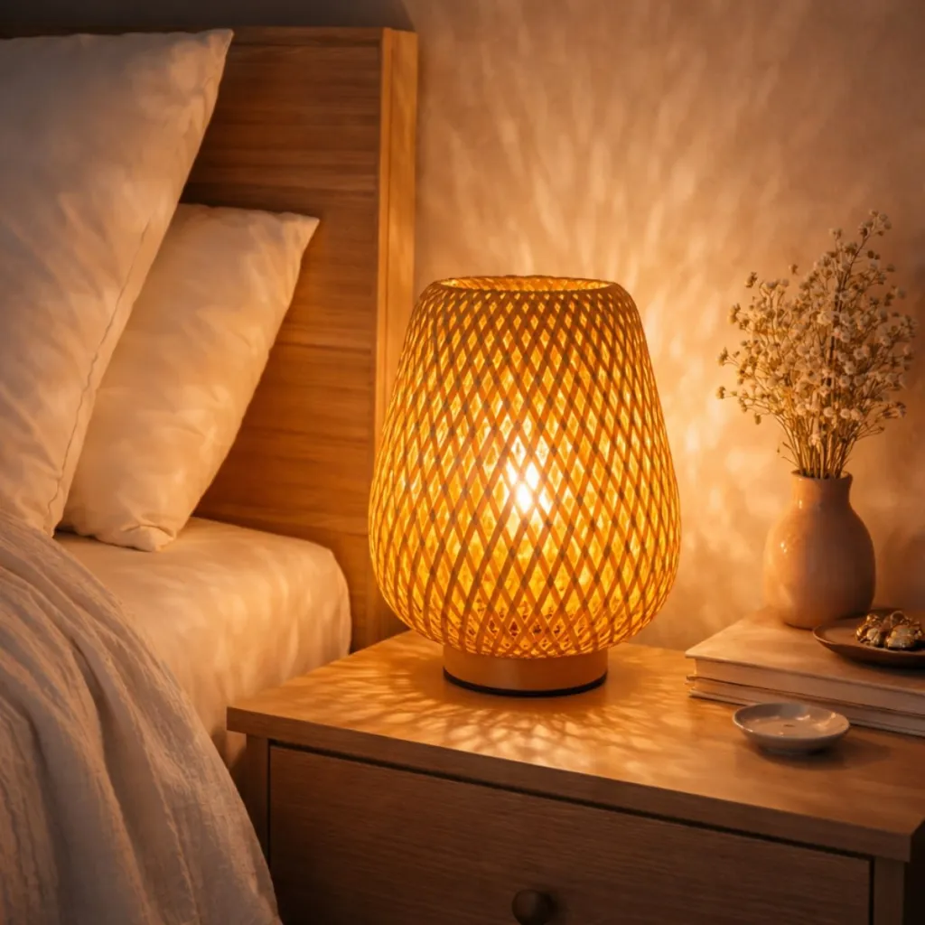 Handcrafted Woven Bamboo Japandi Lamp