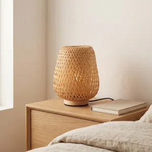 Handcrafted Woven Bamboo Japandi Lamp — view 5
