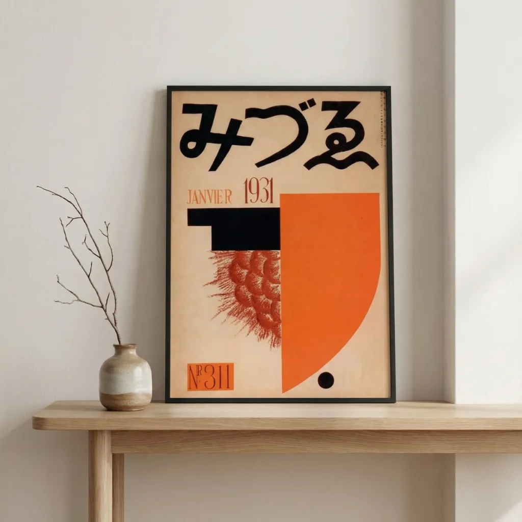 Japandi Abstract Vintage Midzuru 1931 Poster — a piece designed for serenity