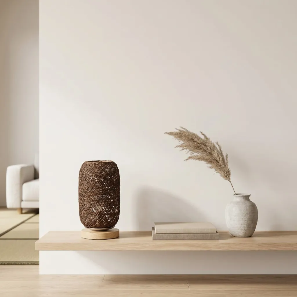 Japandi Braided Hemp Rope Lamp with Cocoon Light Effect — where minimalism meets durability