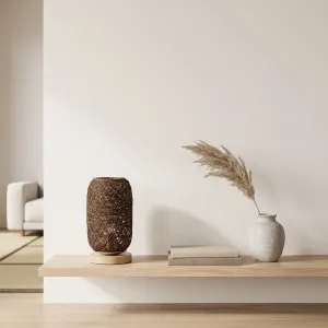 Japandi Braided Hemp Rope Lamp with Cocoon Light Effect — view 3