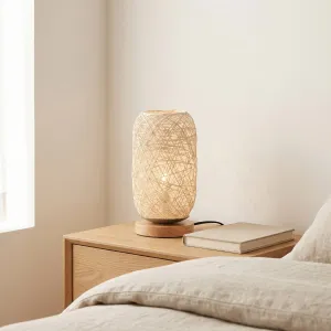 Japandi Braided Hemp Rope Lamp with Cocoon Light Effect — view 5