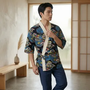 Japandi Colorful Print Jacket for Men — view 1