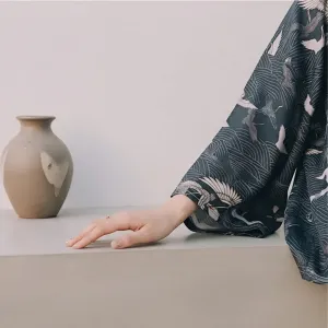 Japandi Crane-Print Jacket for Women — view 4