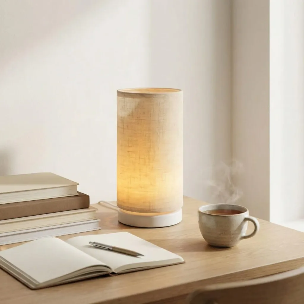 Japandi Cylinder Lamp, Warm White, USB — where minimalism meets durability
