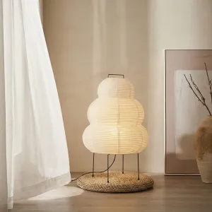 Japandi Gourd-Shaped Floor Lamp in Paper and Metal — view 2