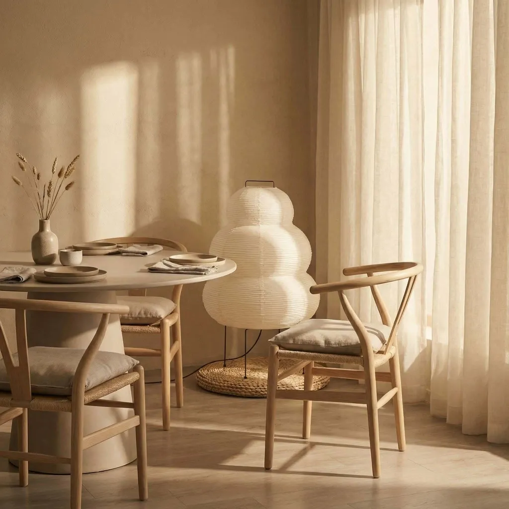 Japandi Gourd-Shaped Floor Lamp in Paper and Metal — where minimalism meets durability