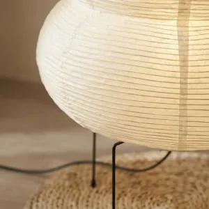 Japandi Gourd-Shaped Floor Lamp in Paper and Metal — view 6