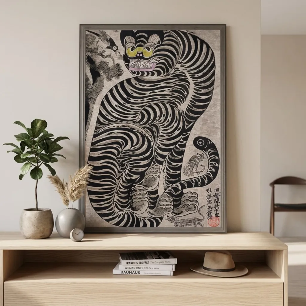 Japandi Guardian Tiger Poster — a piece designed for serenity