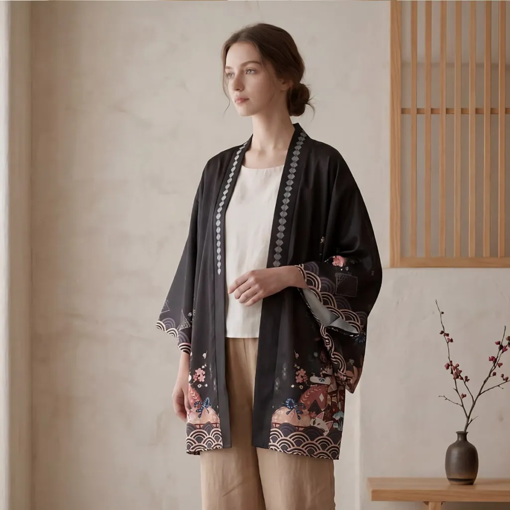 Japandi Kimono-Style Jacket for Women