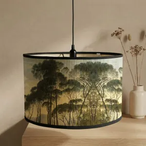 Japandi Lamp Shade in Japanese Floral Print Fabric — view 2