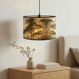 Japandi Lamp Shade in Japanese Floral Print Fabric — view 3