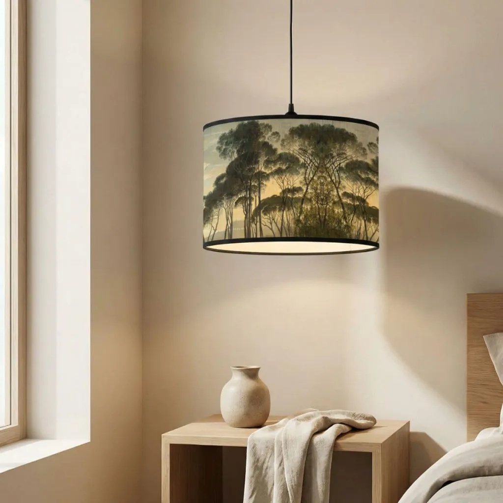 Japandi Lamp Shade in Japanese Floral Print Fabric — flexible, beautiful styling