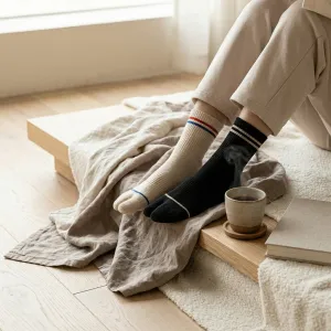 Set of 5 Pairs of Japandi Long Cotton Socks — view 2