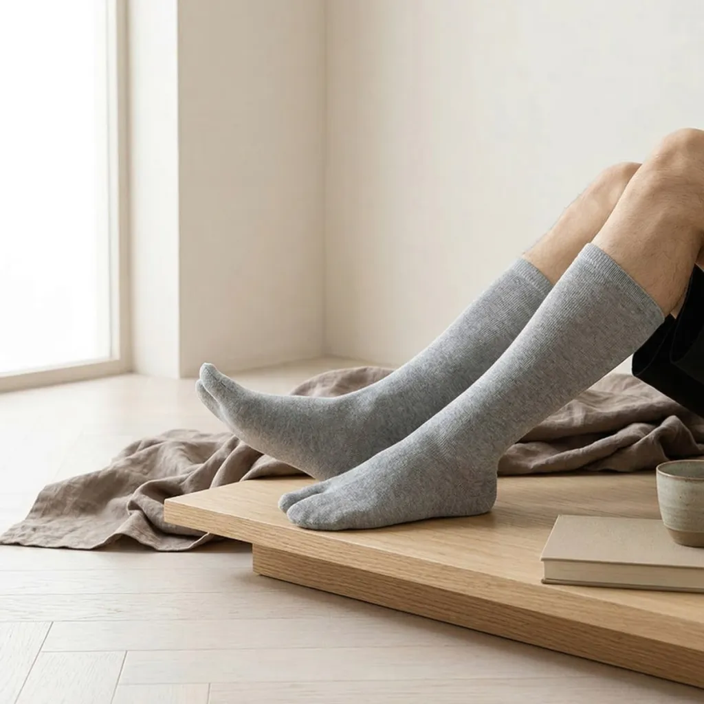 Set of 3 Pairs of Japandi Long Socks — flexible, beautiful styling