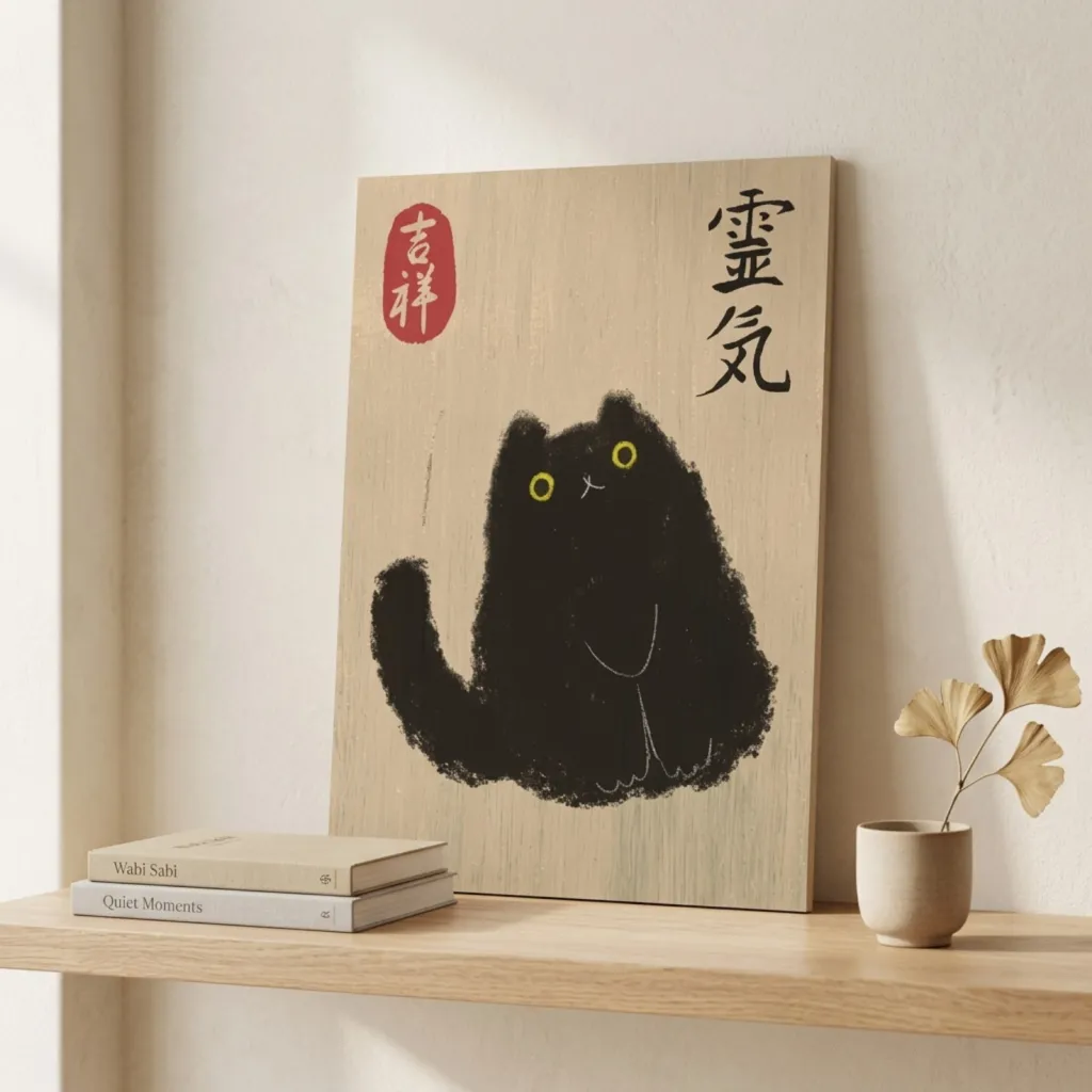 Japandi Lucky Cat Poster — flexible, beautiful styling