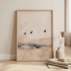 Japandi Minimalist Birds Poster — view 1
