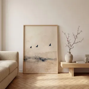 Japandi Minimalist Birds Poster — view 2