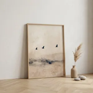 Japandi Minimalist Birds Poster — view 3
