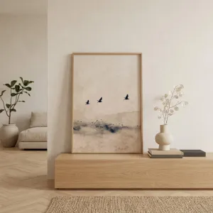 Japandi Minimalist Birds Poster — view 4