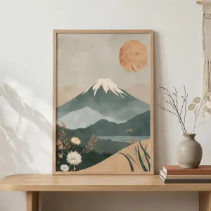 Japandi Mount Fuji Landscape Poster — view 1