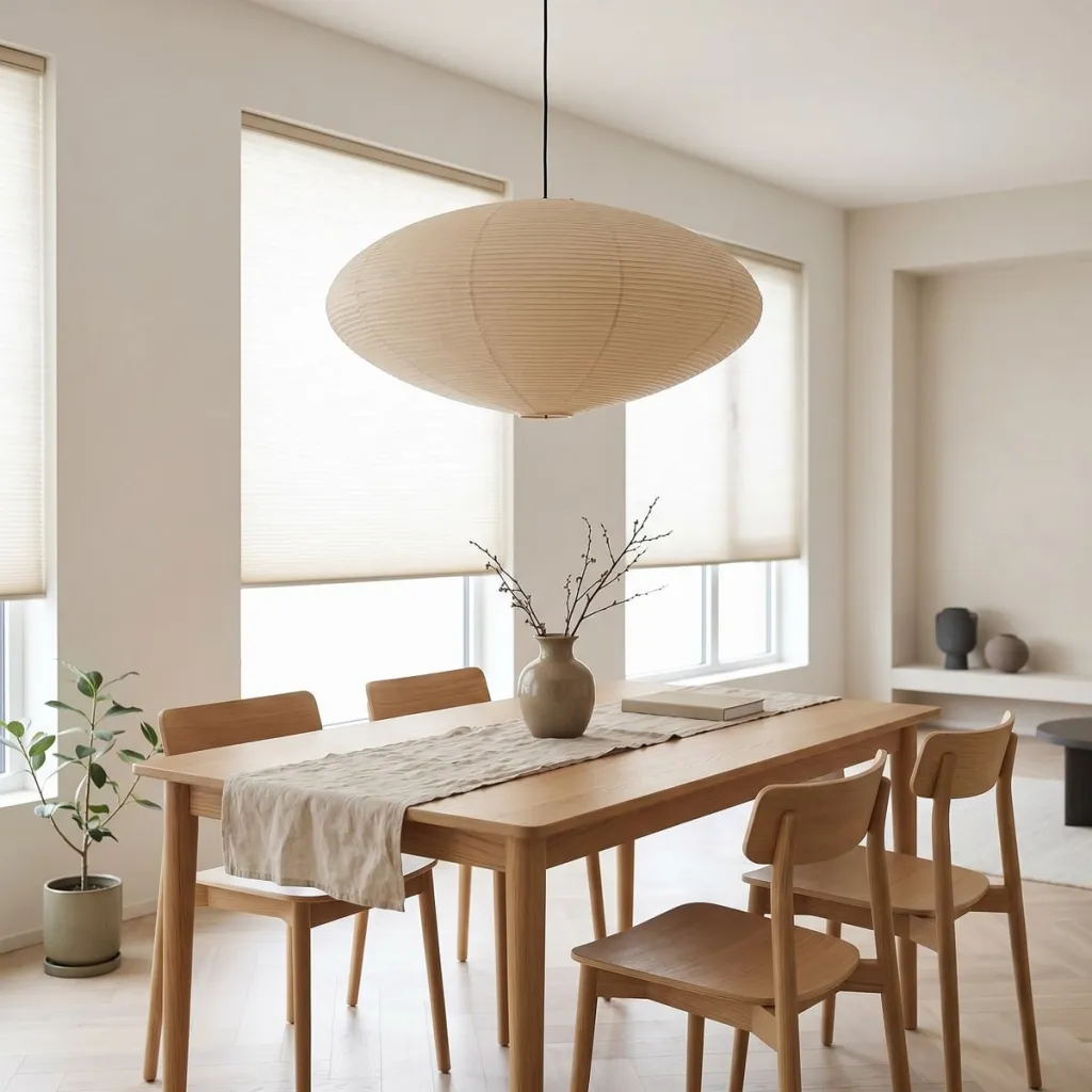 Japandi Natural Paper Ellipse Pendant Light — a piece designed for serenity