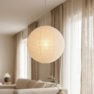 Japandi Natural Rice Paper Pendant Light, Zen Style — view 1