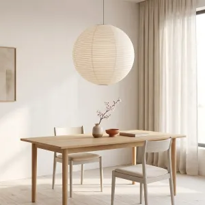 Japandi Natural Rice Paper Pendant Light, Zen Style — view 2