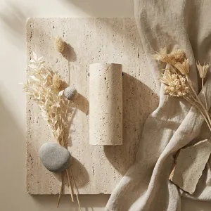 Japandi Natural Travertine Ceiling Spotlight — view 3