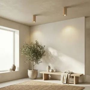 Japandi Natural Travertine Ceiling Spotlight — view 5