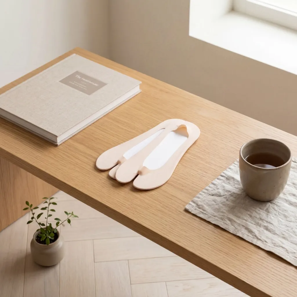 Japandi No-Show Non-Slip Socks — where minimalism meets durability