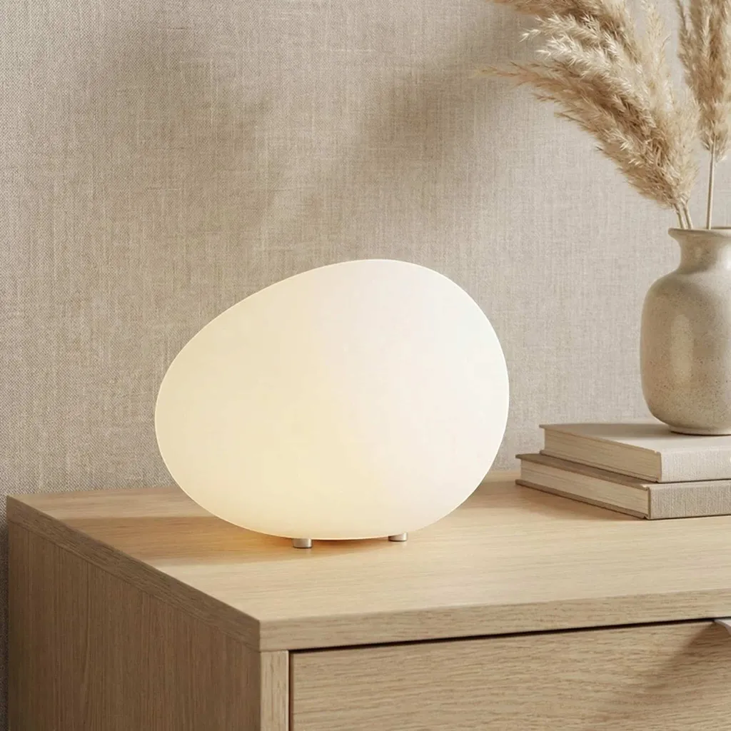 White Organic-Shape Japandi Table Lamp