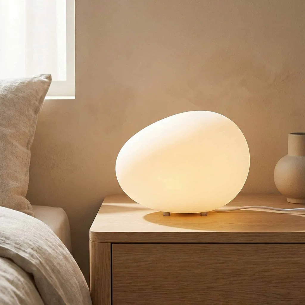 White Organic-Shape Japandi Table Lamp — where minimalism meets durability