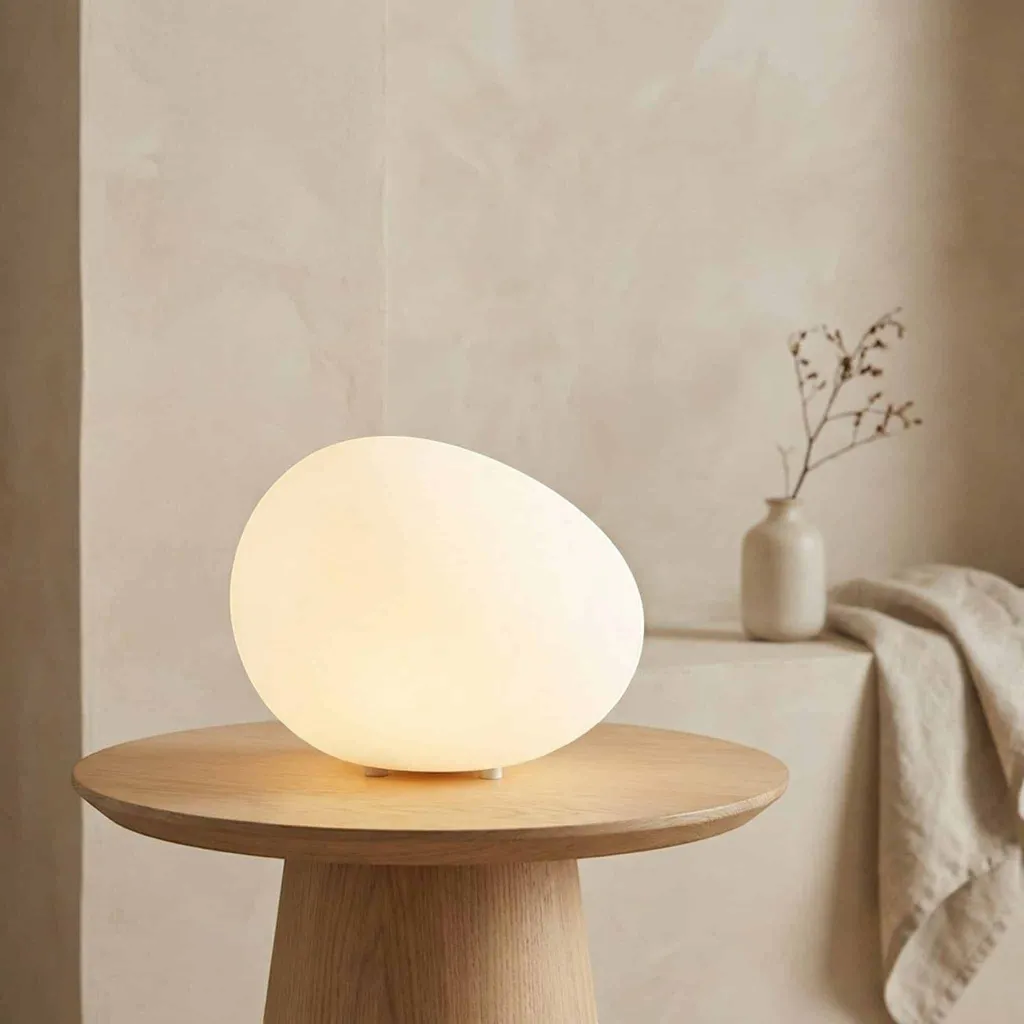 White Organic-Shape Japandi Table Lamp — flexible, beautiful styling