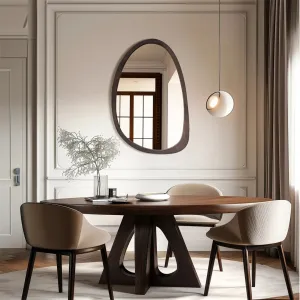 Organic-Shape Wood Japandi Mirror — view 5