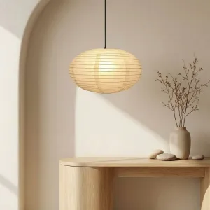 Japandi Oval Rice Paper Lamp Shade — view 4