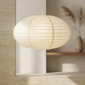 Japandi Oval Rice Paper Lamp Shade — view 5