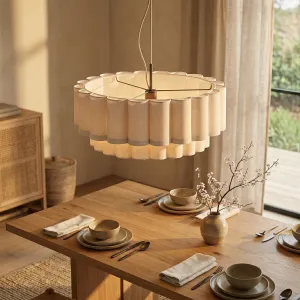 Japandi Pleated Fabric Pendant Light — view 2