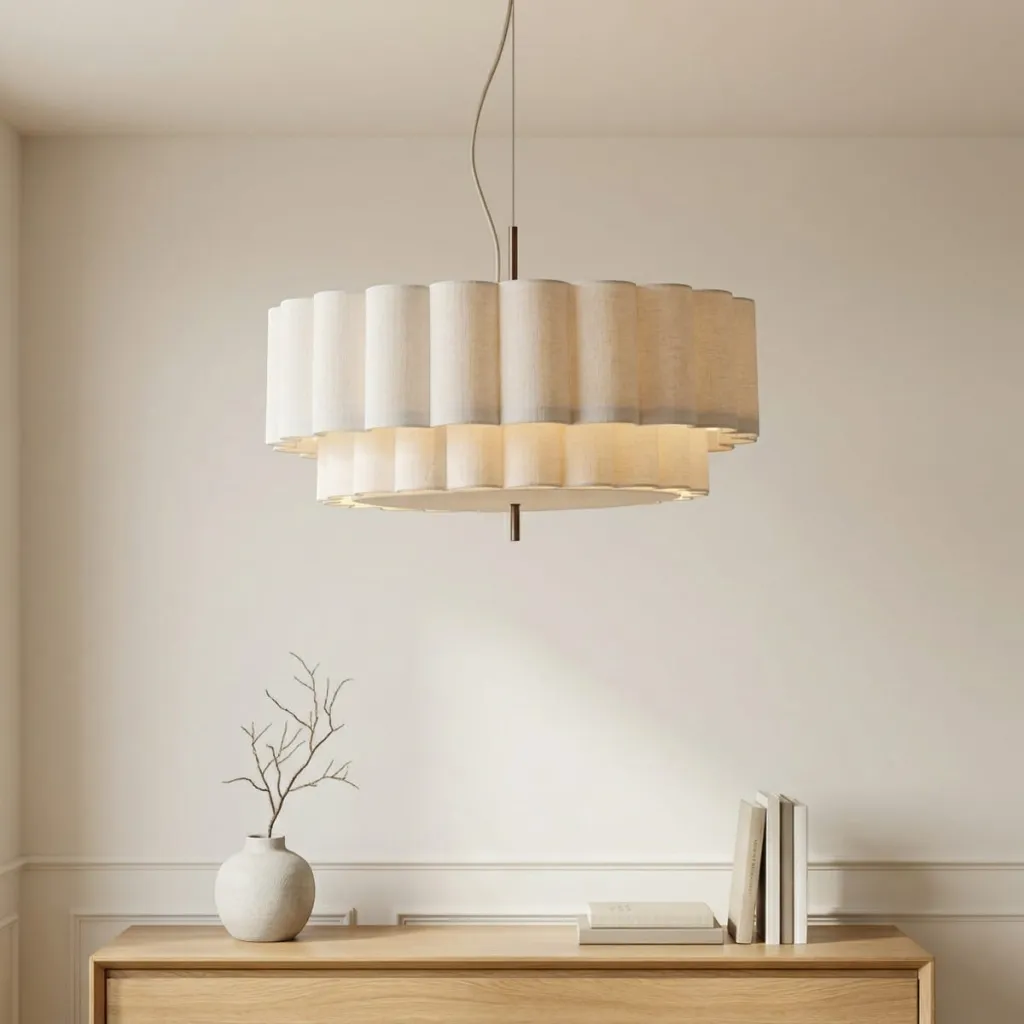 Japandi Pleated Fabric Pendant Light — where minimalism meets durability