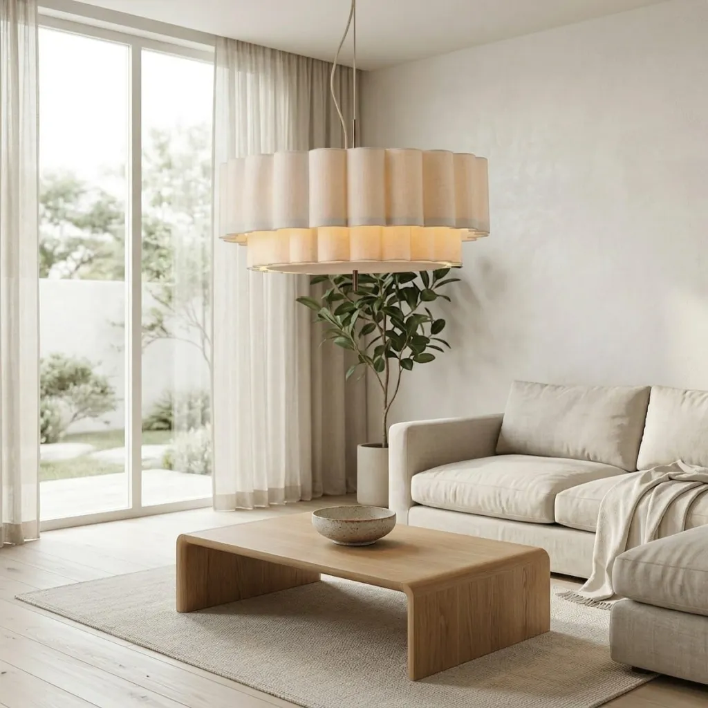 Japandi Pleated Fabric Pendant Light — flexible, beautiful styling